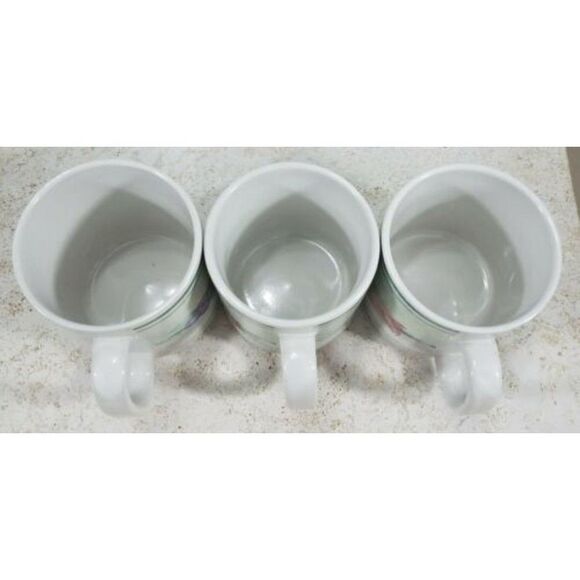 Oneida Genuine Stoneware Set of 3 Tulip Garden Floral Pattern Coffee Mugs - EUC- - Picture 5 of 9